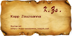 Kopp Zsuzsanna névjegykártya